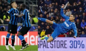 Cristiano Ronaldo da Juventus e Lukaku e Martinez da Internazionale