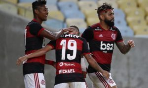 Bruno Henrique Michael e Gabigol do Flamengo