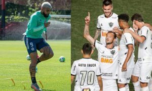 Gabigol do Flamengo e time do Atlético-MG