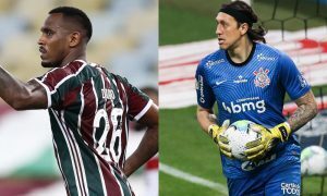 Digao do Fluminense e Cassio do Corinthians