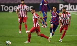 Messi do Barcelona Niguez e Lodi do Atlético de Madri