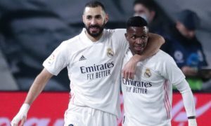 Benzema e Vinicius Junior do Real Madrid