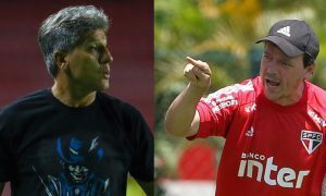 Renato Gaúcho do Grêmio e Fernando Diniz do São Paulo