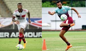 Gerson do Flamengo e Nene do Fluminense