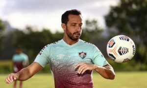 Nenê, jogador do Fluminense treina para a Libertadores 2021