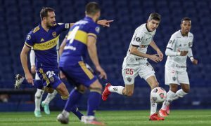 Lance de Boca Juniors x Atlético-MG, jogo de ida das oitavas da Libertadores 2021