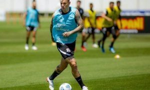 Róger Guedes em treino do Corinthians no CT do clube no Brasileirão 2021