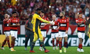 Flamengo comemora vitória sobre o Ceará no Brasileirão 2021